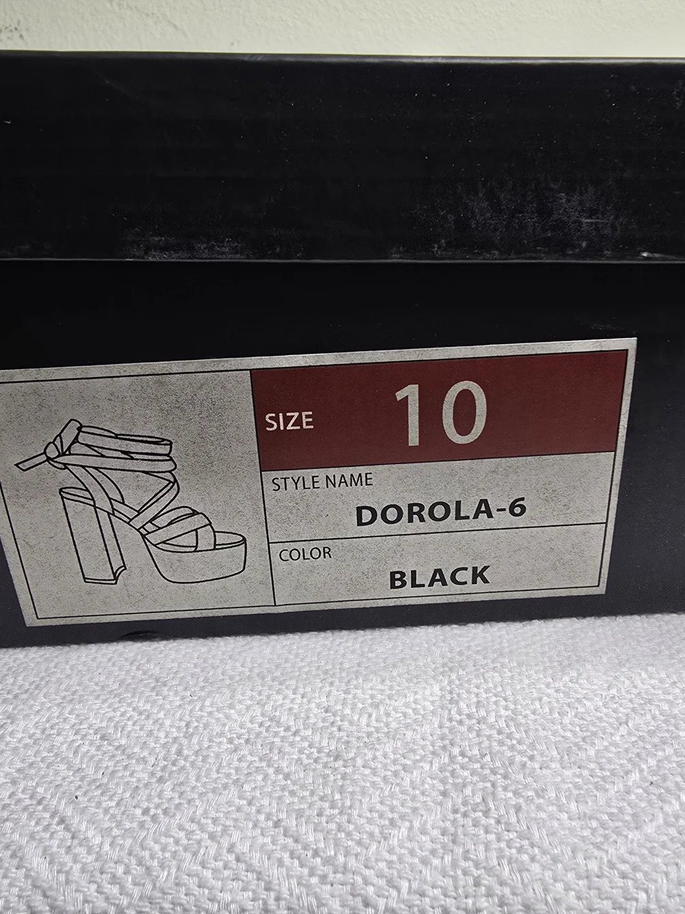 Black Platform Lace-Up Heels – Chunky Block Heel – Women's Size 10